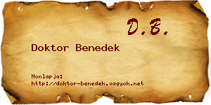 Doktor Benedek névjegykártya