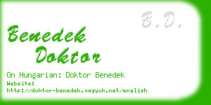 benedek doktor business card